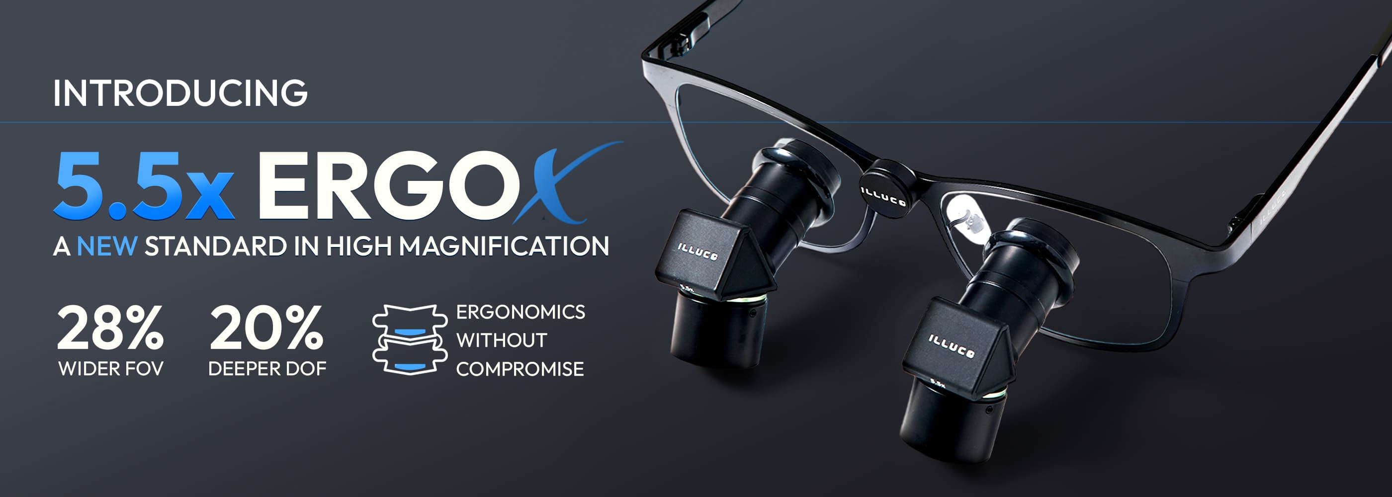 introducing ERGO X loupes with 5.5x magnification