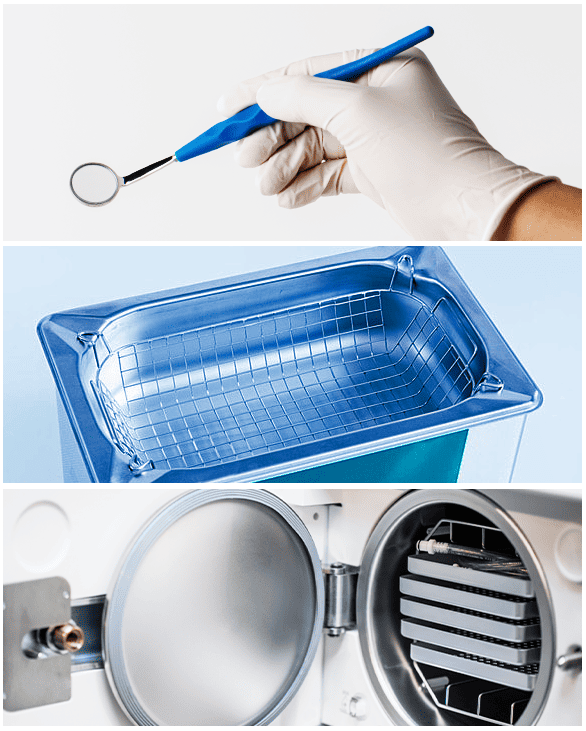 different dental mirror cleaning methods