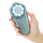 IDS-1100C Dermatoscope in hand with light on from the front view