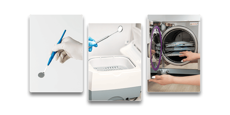 different dental mirror cleaning methods