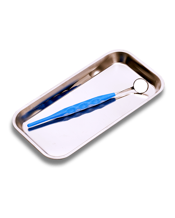 ILLUCO dental mirror on a metal tray
