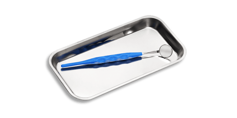 ILLUCO dental mirror on a metal tray