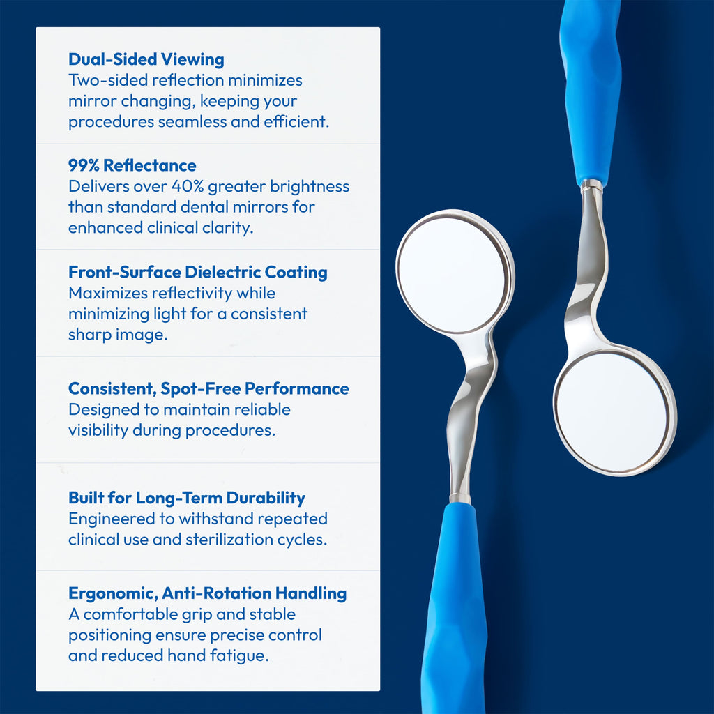 key features for the illuco double sided dental mirror