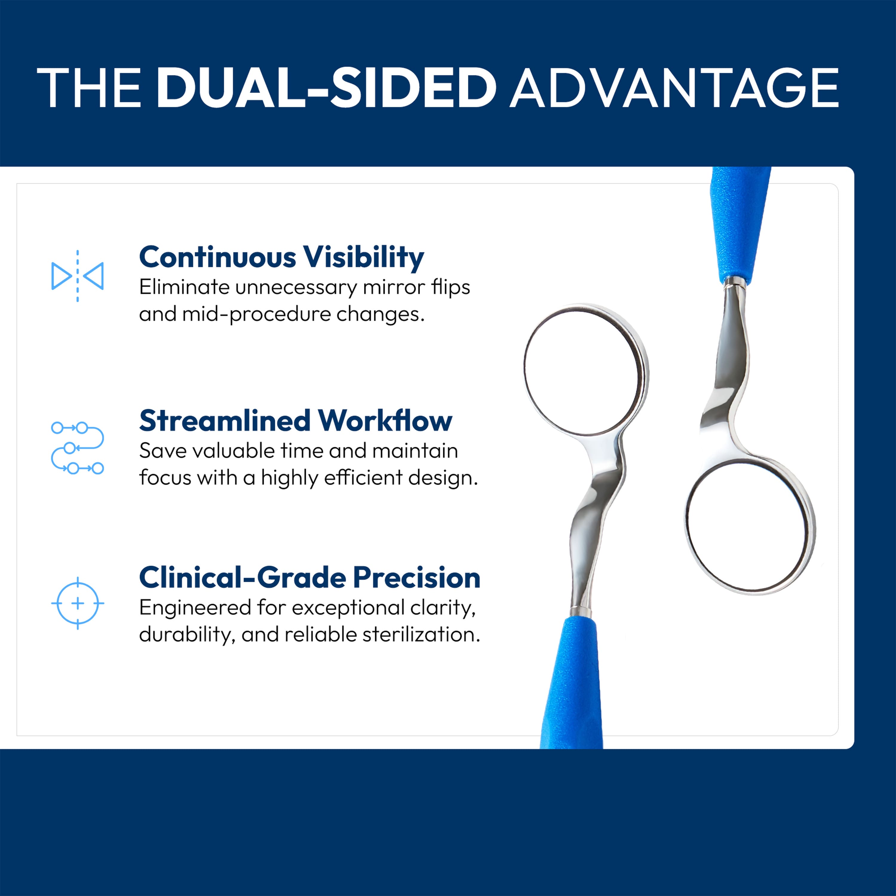 the advantage of dual double sided dental mirrors