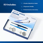Grand mirror kit includes 2 double sided mirror heads, handles, and autoclave instructions