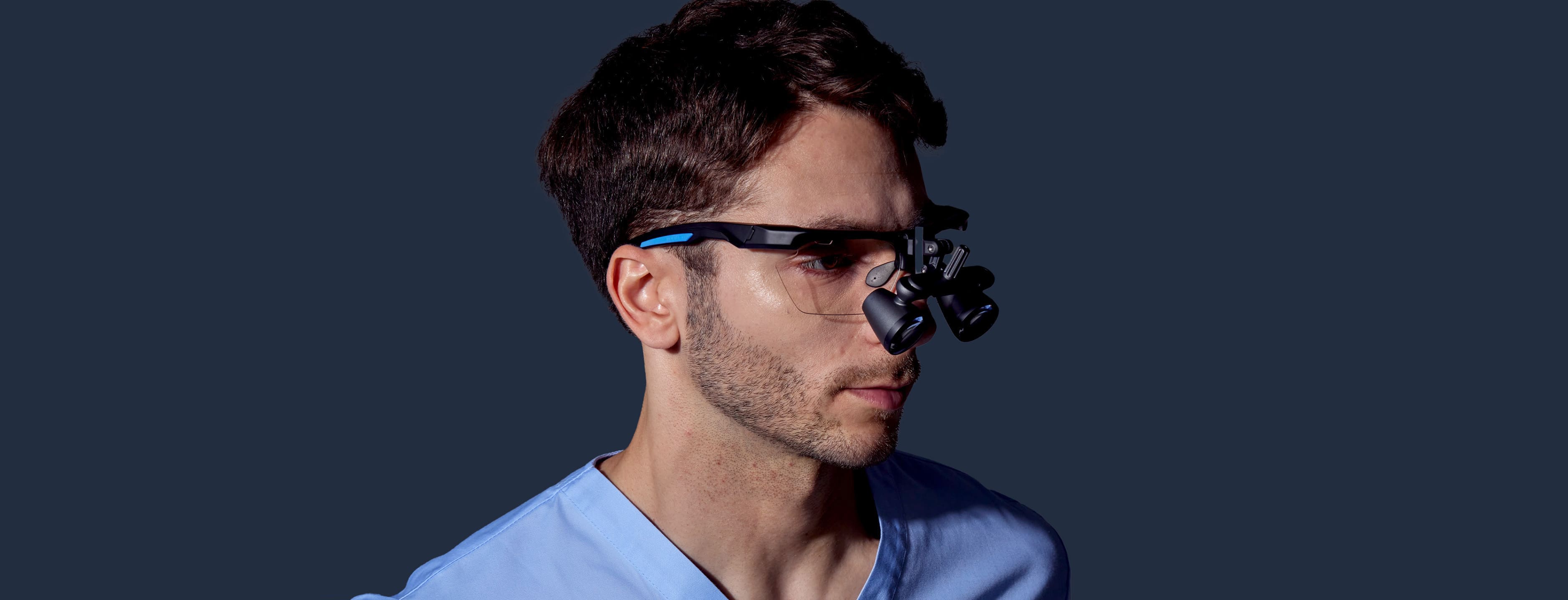 doctor modeling ILLUCO flip-up loupes